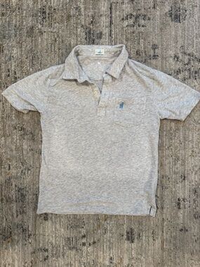 Johnnie O Gray Polo Shirt with Pocket Boys Size 8